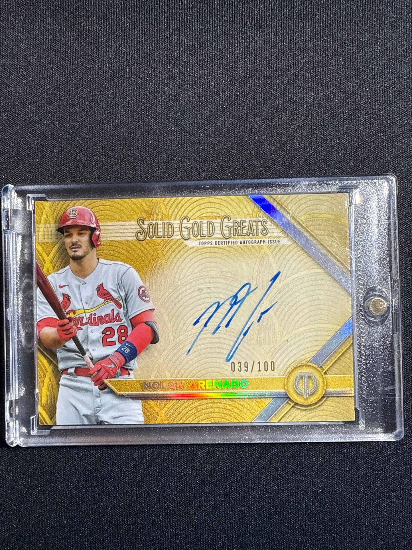 2022 Topps Solid Gold Greats Nolan Arenado Autograph 39/100 #GGA-NA