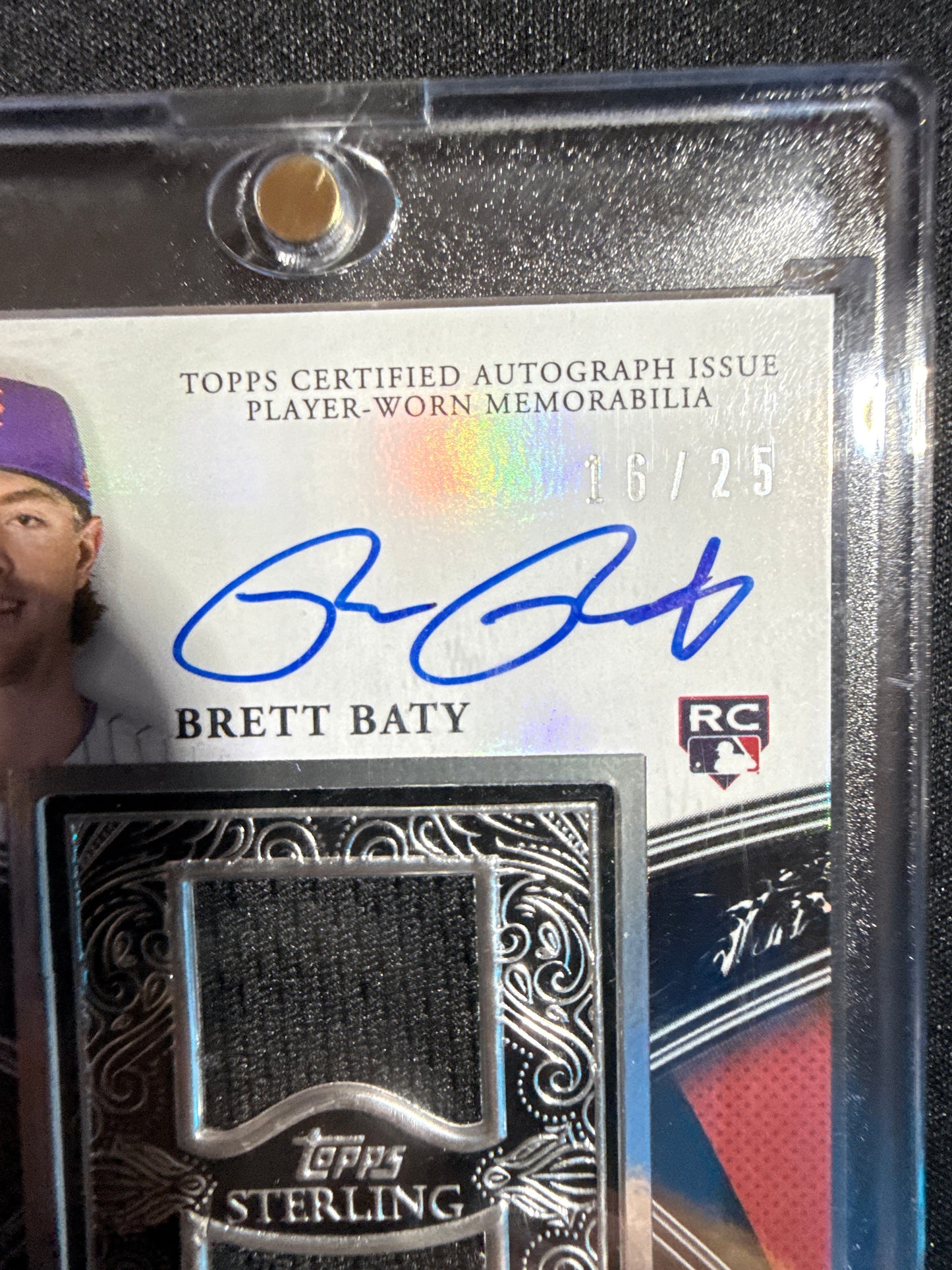 2023 Topps Sterling Brett Baty Rookie Patch Auto 16/25 #SBOB-BB2