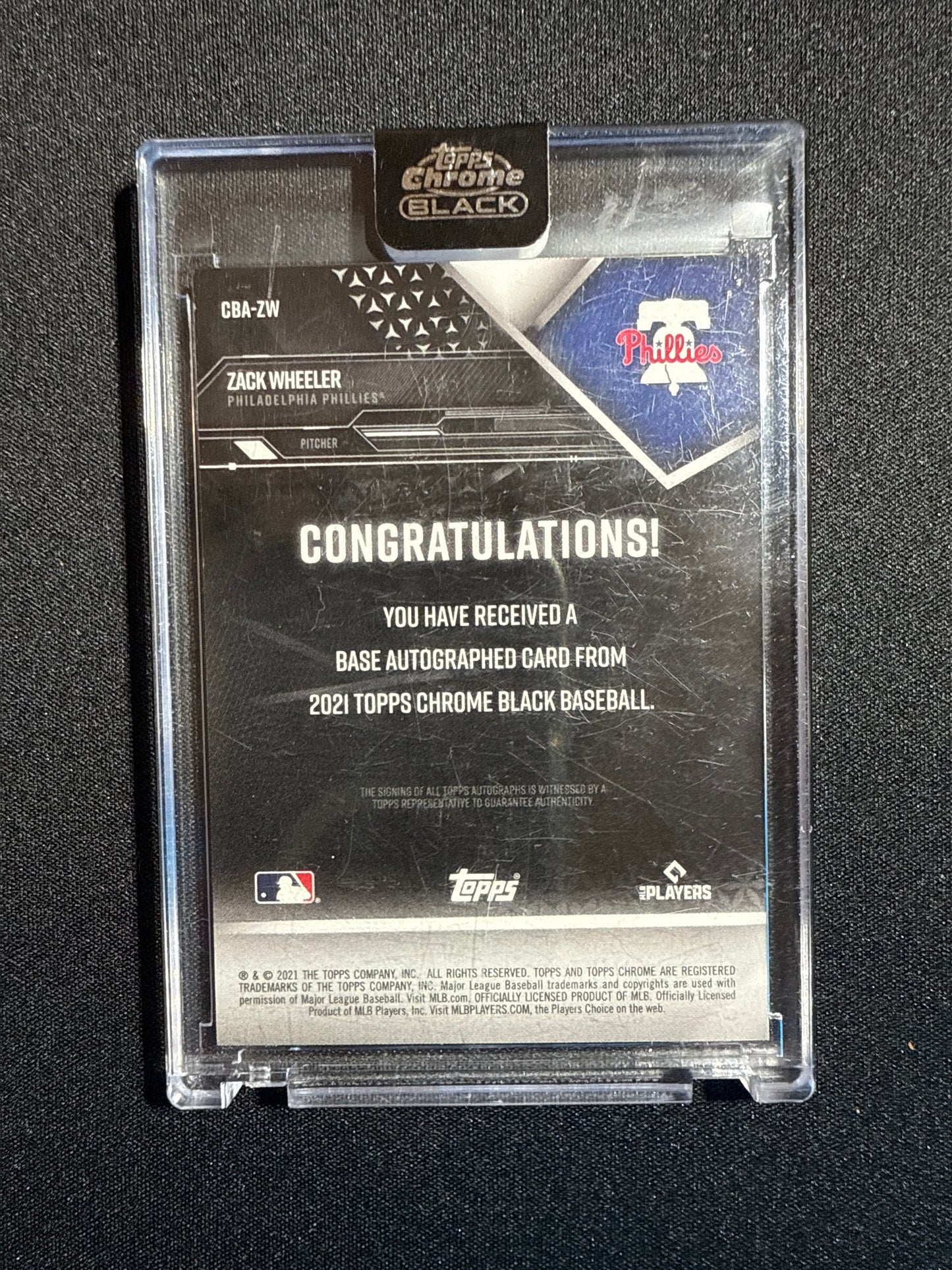 2024 Topps Chrome Black Zach Wheeler Rookie Autograph #CBA-ZW