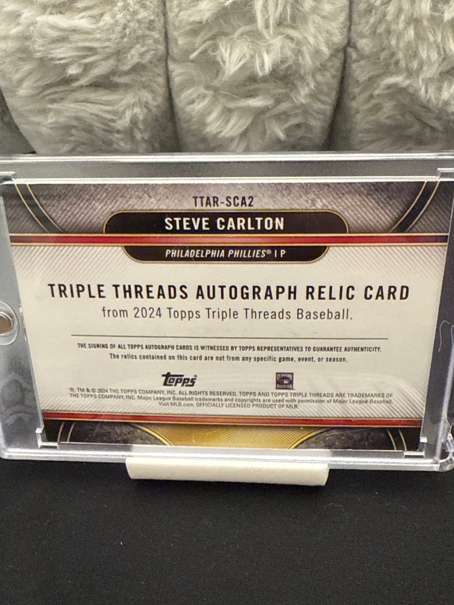 2024 TOPPS TRIPLE THREADS AUTO RELIC STEVE CARLTON AUTO 10/18
