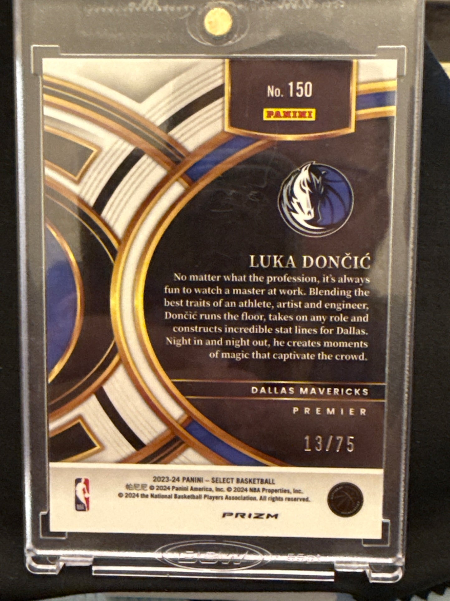 2023-24 Panini Select Luka Doncic #150 13/75 Mavericks