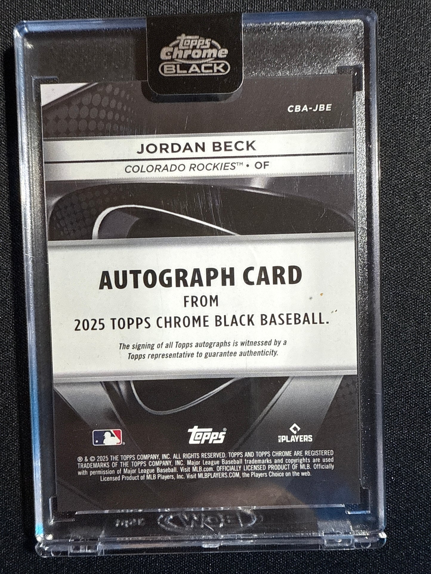 2025 Topps Chrome Black Jordan Beck Rookie Autograph #CBA-JBE