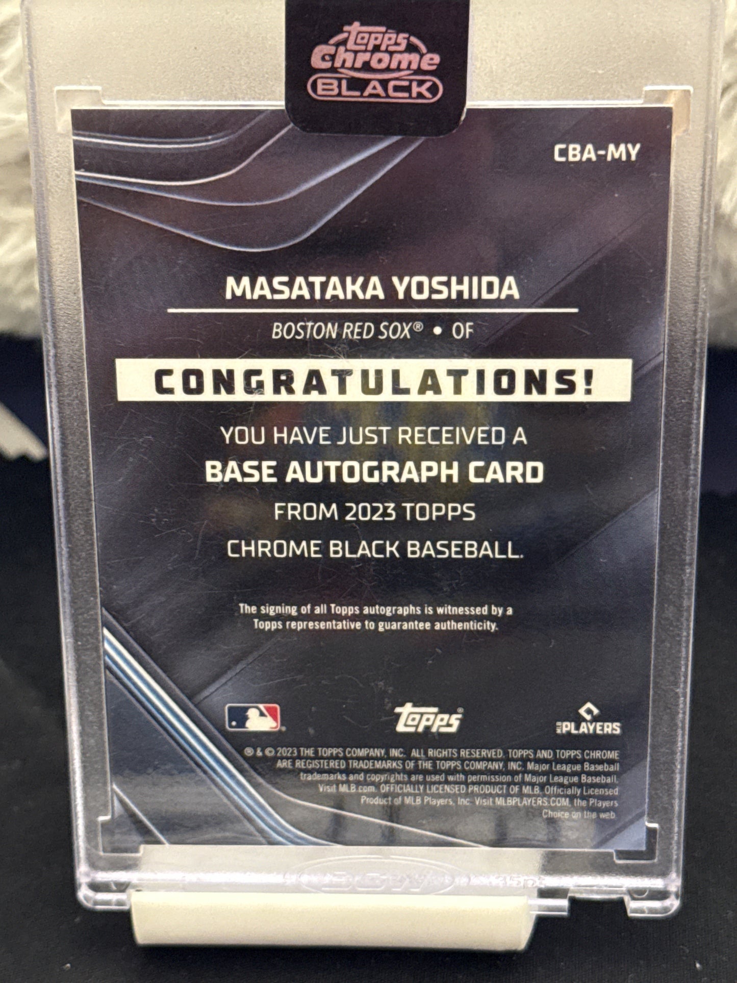 2023 Topps Chrome Black Red Refractor Masataka Yoshida Auto 2/5
