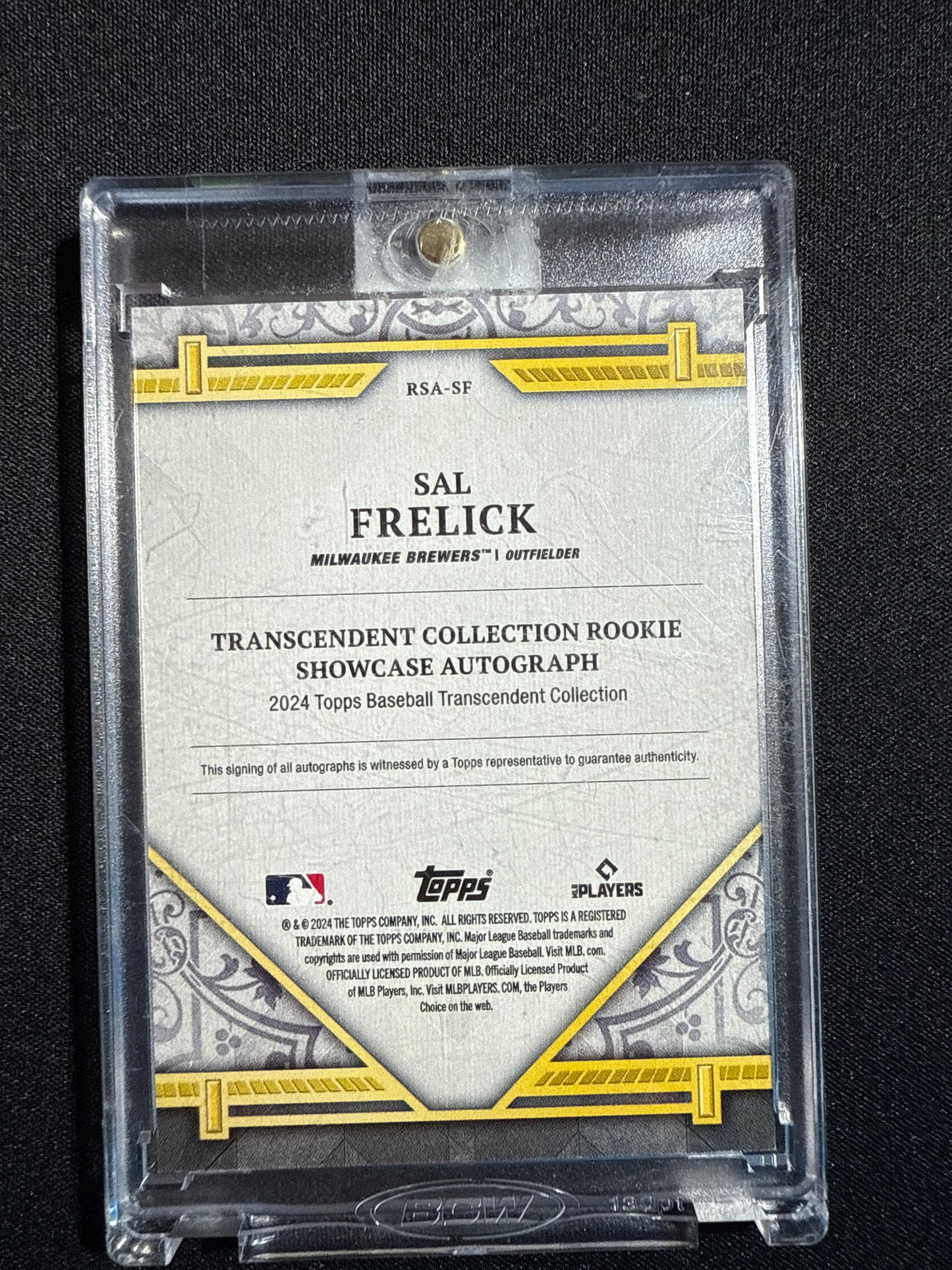 2024 Topps Transcendent Collection Rookie Showcase Autograph Sal Frelick #RSA-SF