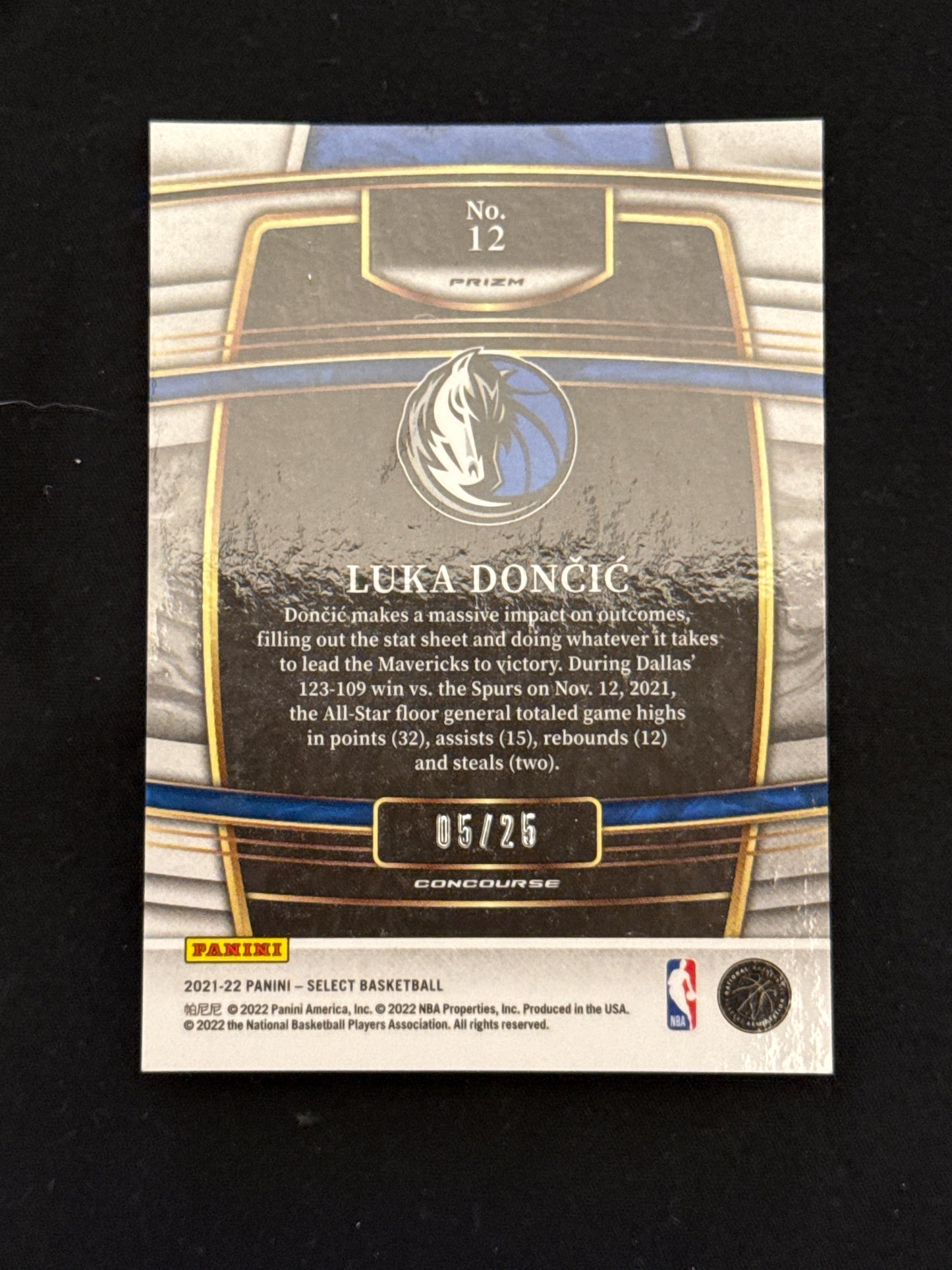 💥/25!💥 Luka Doncic - 2021 Panini Select - Tie-Dye Prizm 05/25 #12