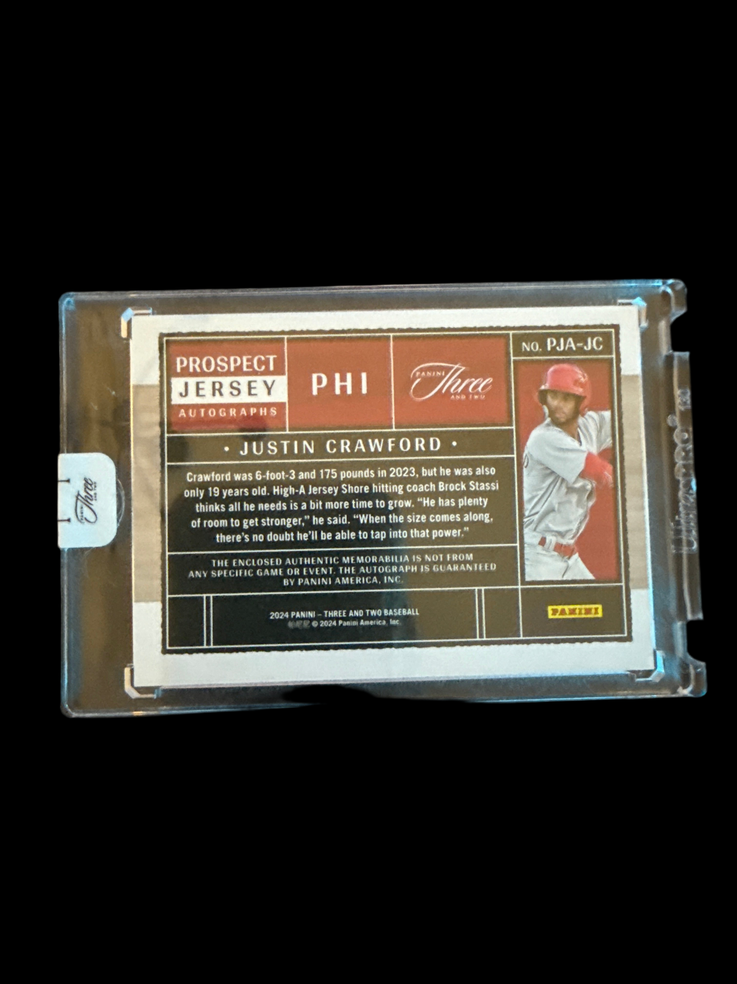 2024 Panini Three & Two Justin Crawford Patch Auto 5/6 #PJA-JC