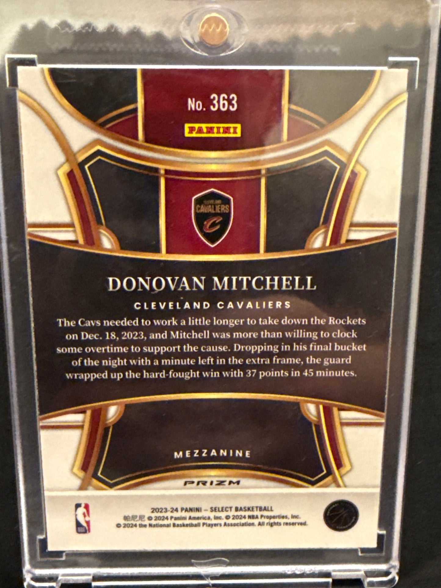 2023-24 Panini Select Donovan Mitchell Mezzanine Elephant Prizm SSP #363 Cavs