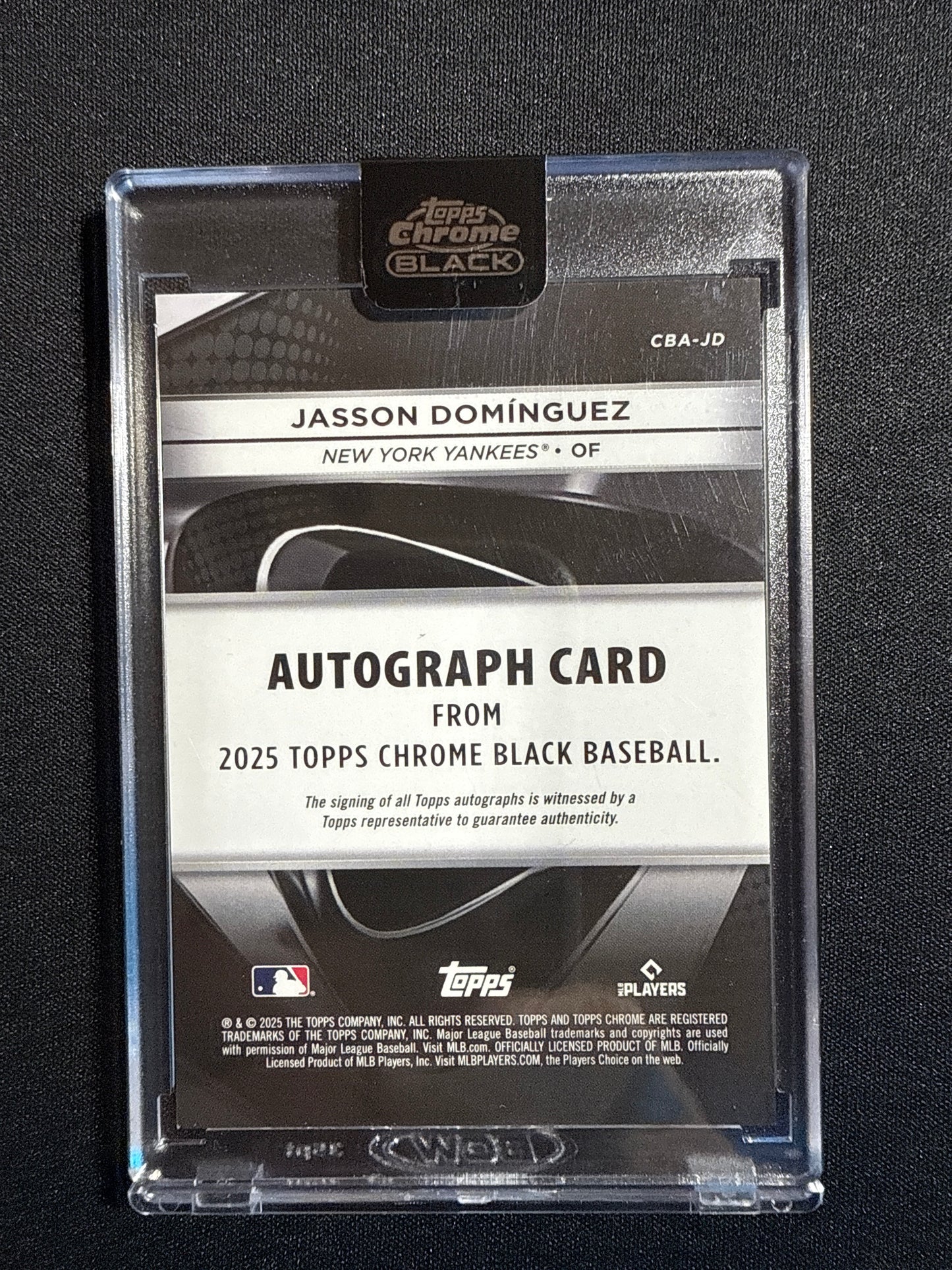 2025 Topps Chrome Black Jasson Dominguez Rookie Autograph 10/25 #CBA-JD