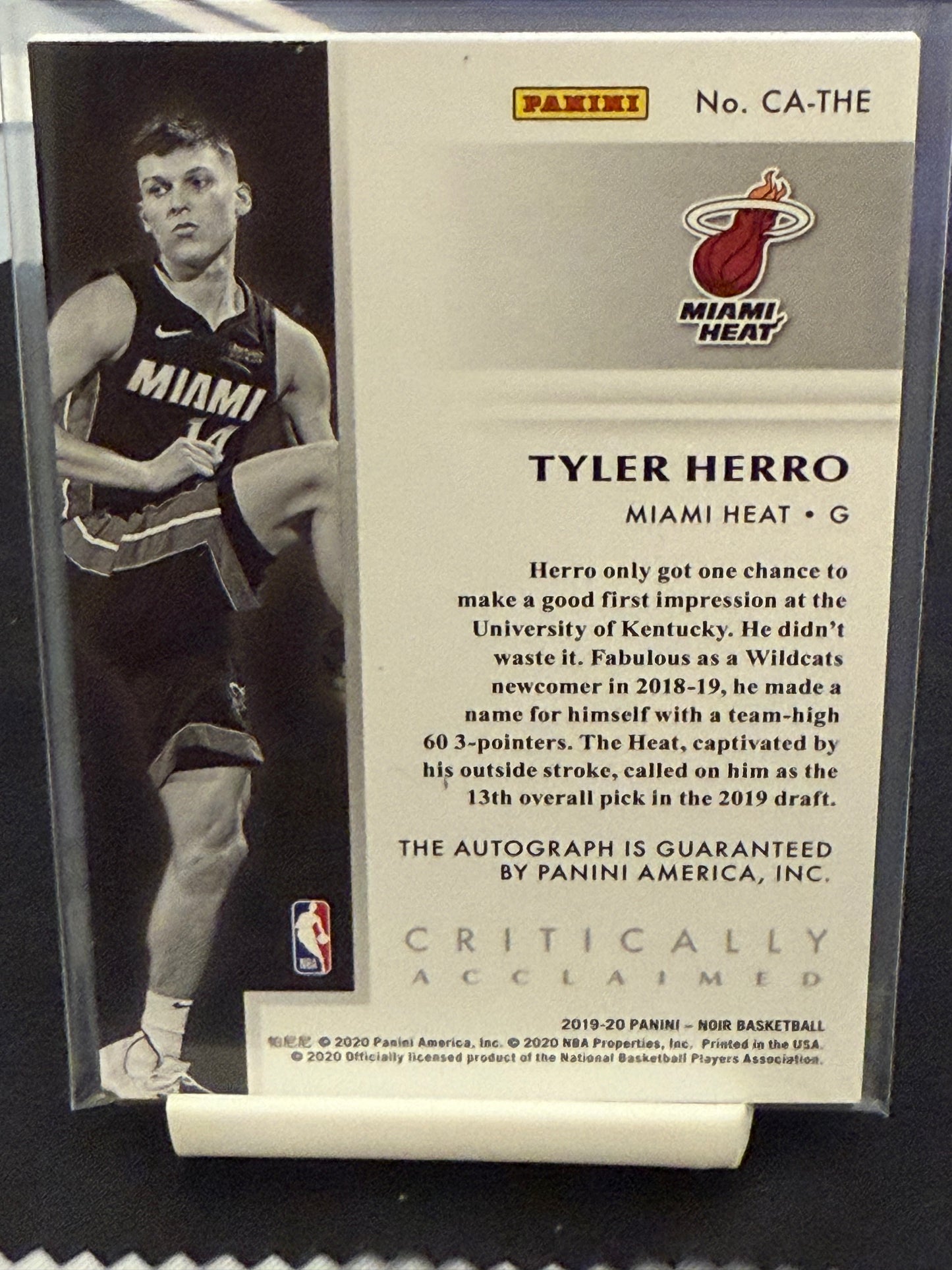 2019-20 Panini NOIR Critically Acclaimed Tyler Herro RC Auto 08/99 #CA-THE