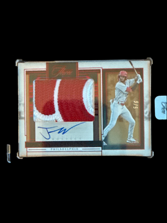 2024 Panini Three & Two Justin Crawford Patch Auto 5/6 #PJA-JC