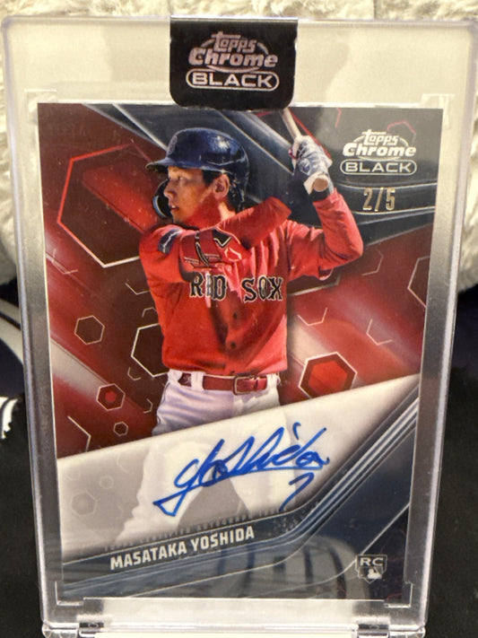 2023 Topps Chrome Black Red Refractor Masataka Yoshida Auto 2/5