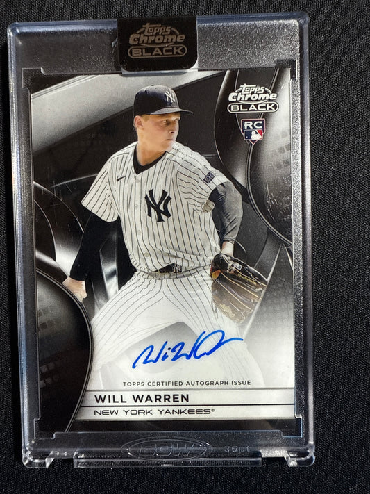 2025 Topps Chrome Black Will Warren Rookie Autograph #CBA-WWA