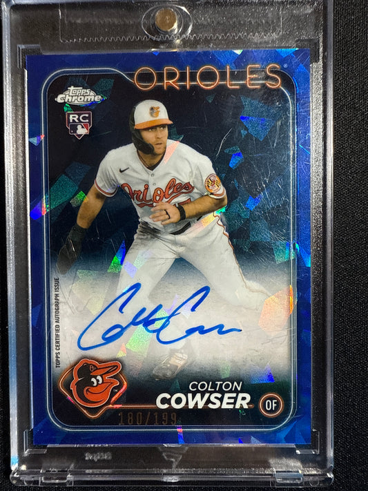 2024 Topps Chrome Colton Cowser Rookie Blue Autograph 180/199 #USA-CC