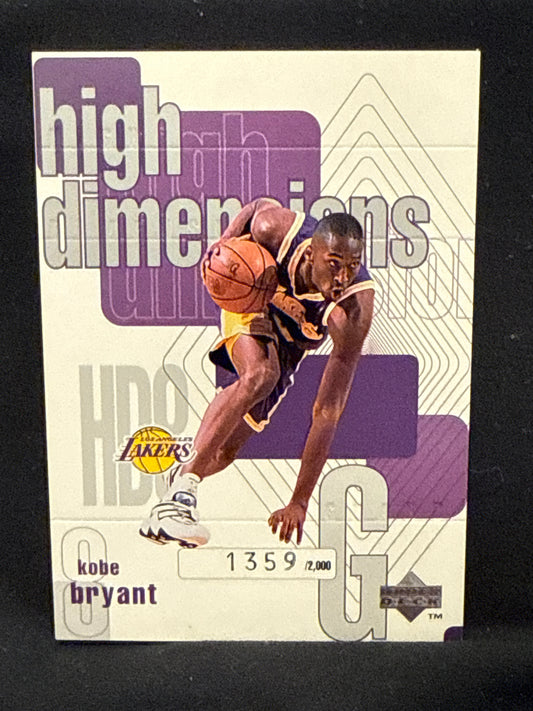 1997 Upper Deck High Dimensions Kobe Bryant #HD8 1359/2000