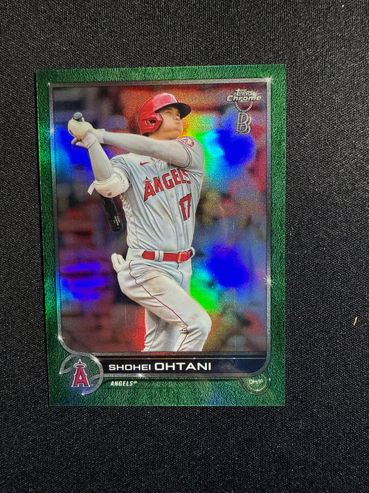 2022 Topps Chrome Shohei Ohtani Green Refractor 47/99 #1