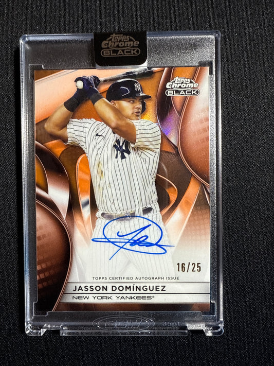 2025 Topps Chrome Black Jasson Dominguez Rookie Autograph 10/25 #CBA-JD